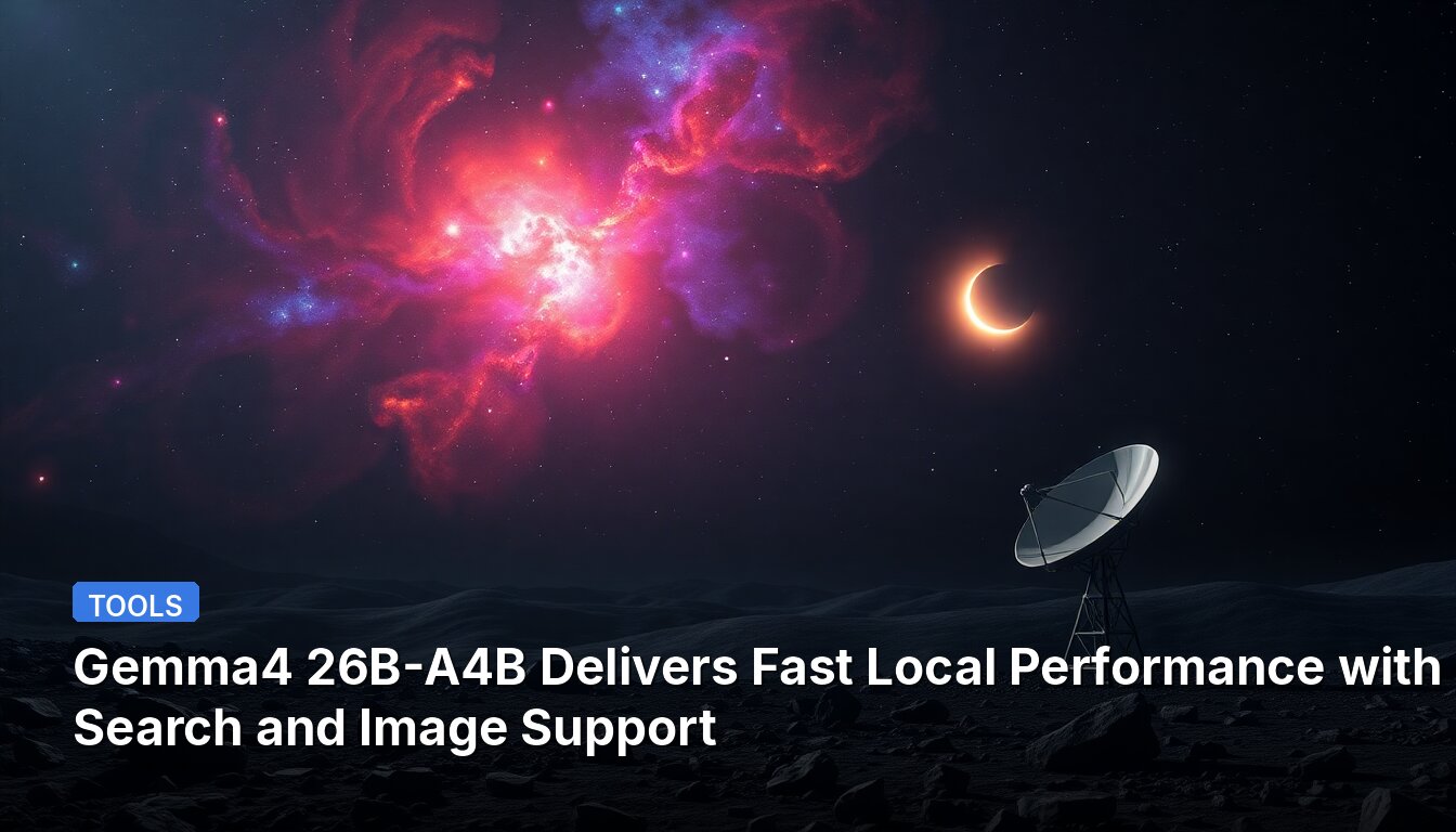 Gemma4 26B-A4B Delivers Fast Local Performance with Web Search and Image Support