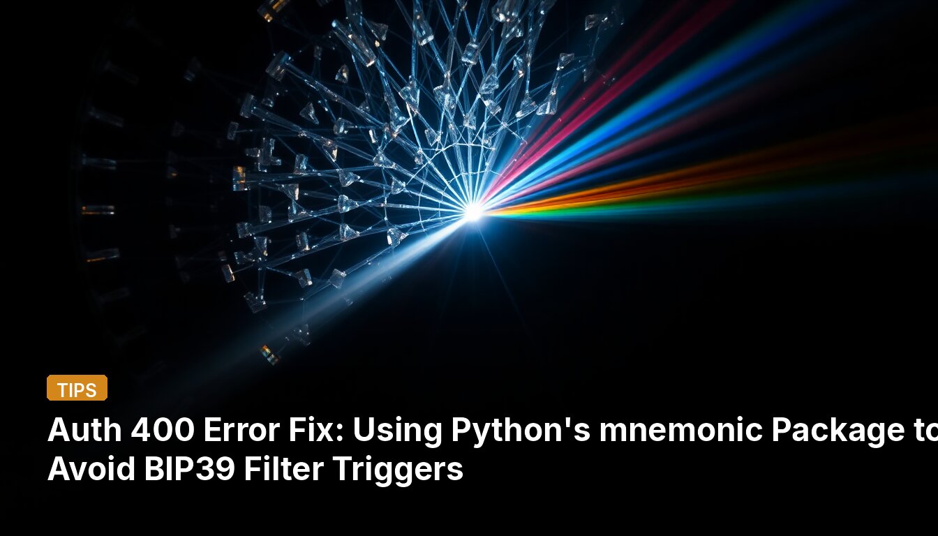 Auth 400 Error Fix: Using Python's mnemonic Package to Avoid BIP39 Filter Triggers