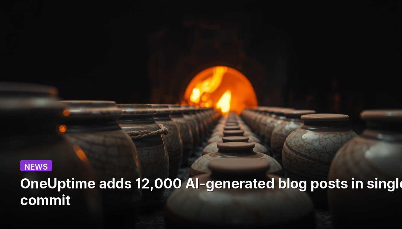 OneUptime adds 12,000 AI-generated blog posts in single commit