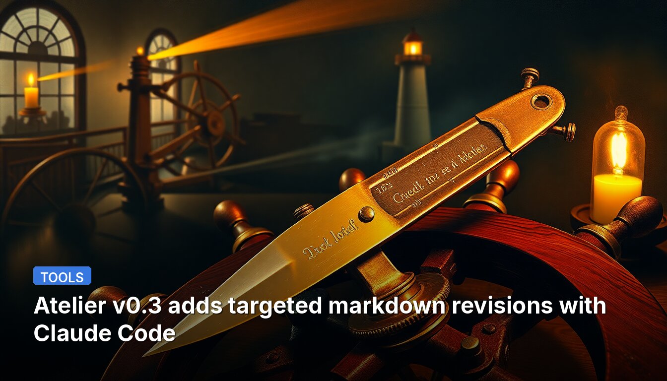 Atelier v0.3 adds targeted markdown revisions with Claude Code