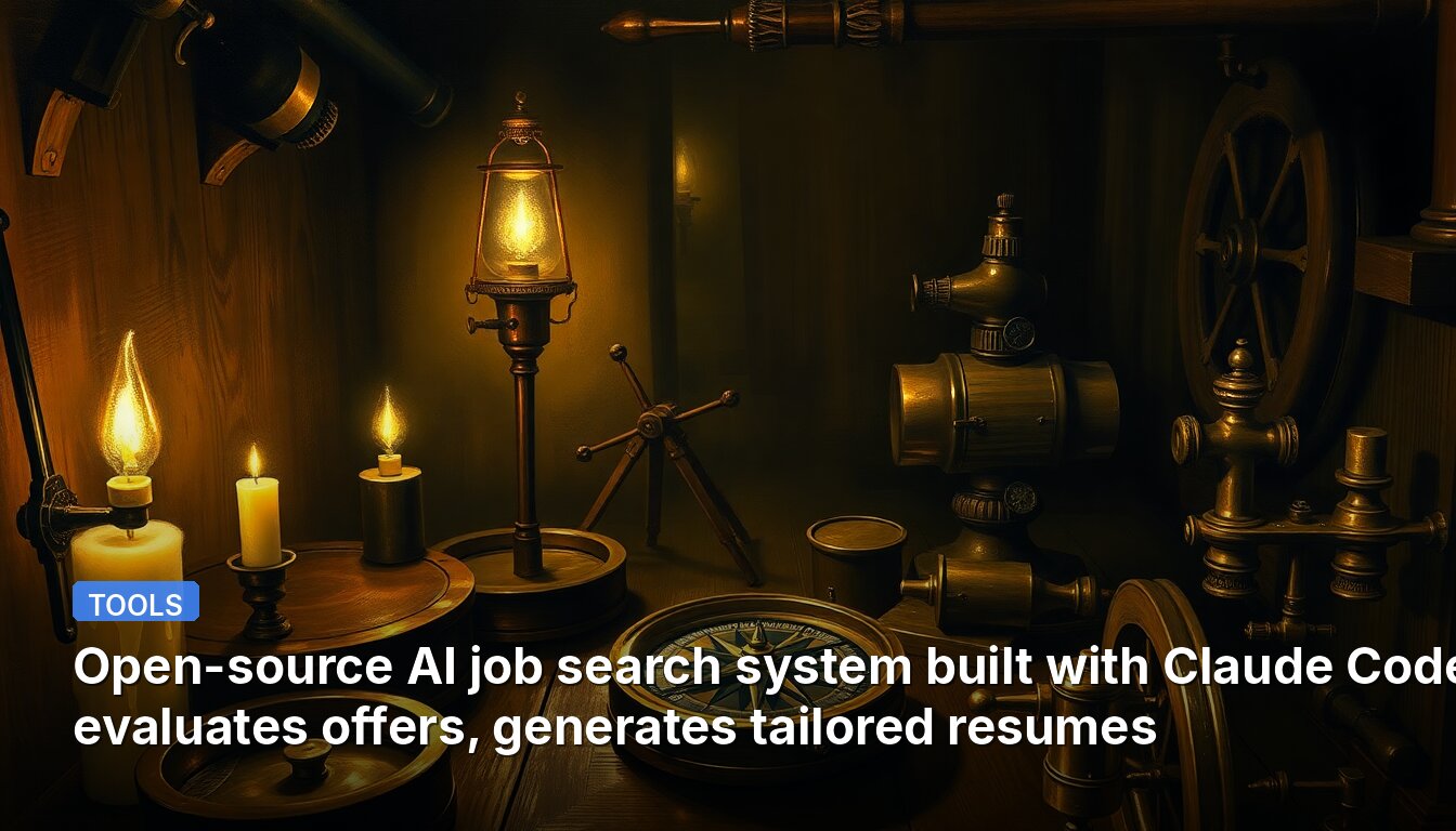 Open-source AI job search system built with Claude Code evaluates offers, generates tailored resumes