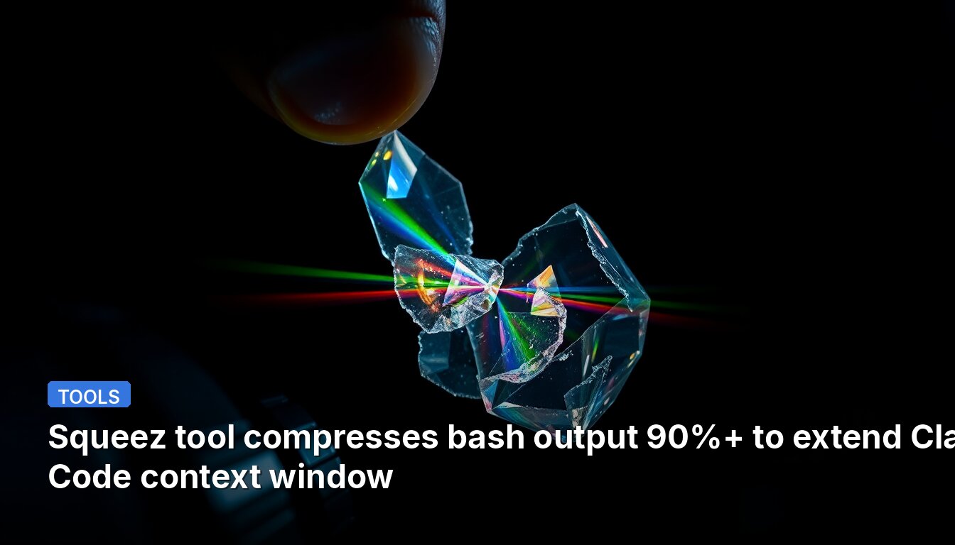 Squeez tool compresses bash output 90%+ to extend Claude Code context window