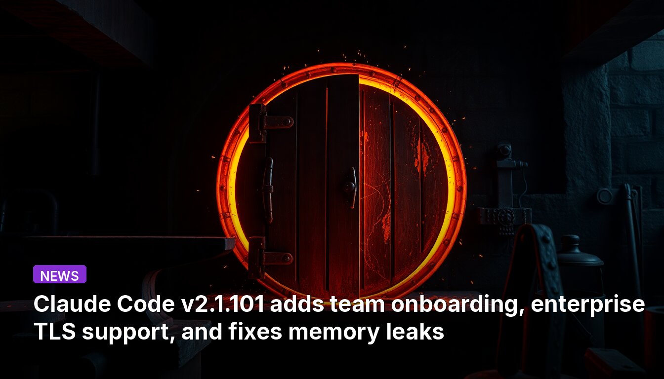 Claude Code v2.1.101 adds team onboarding, enterprise TLS support, and fixes memory leaks