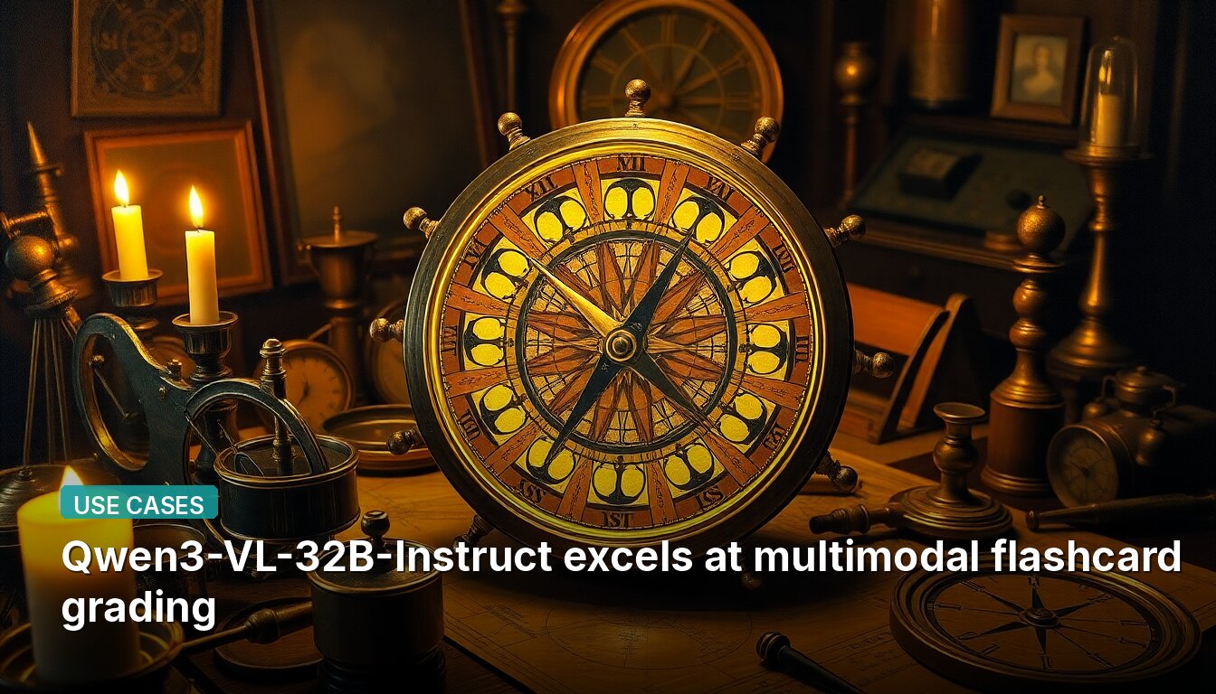 Qwen3-VL-32B-Instruct excels at multimodal flashcard grading