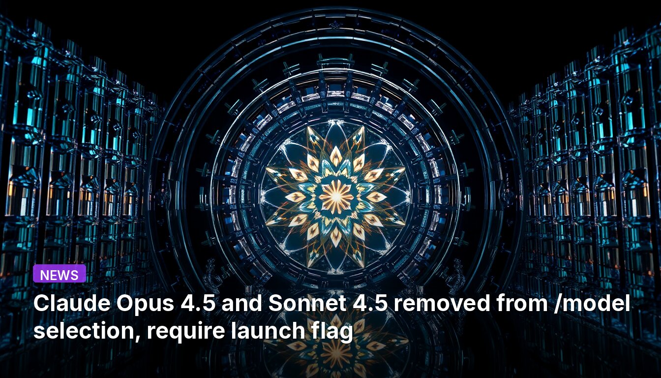 Claude Opus 4.5 and Sonnet 4.5 removed from /model selection, require launch flag