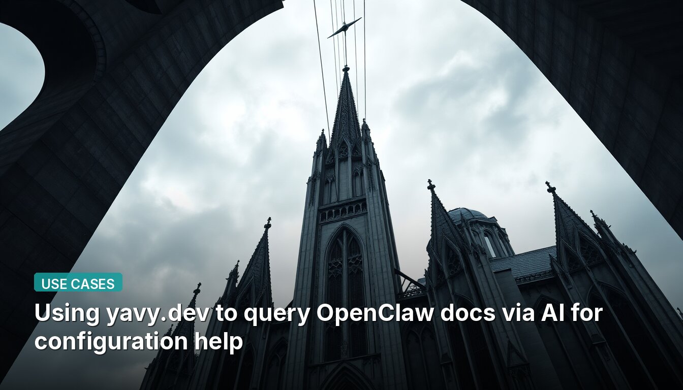 Using yavy.dev to query OpenClaw docs via AI for configuration help