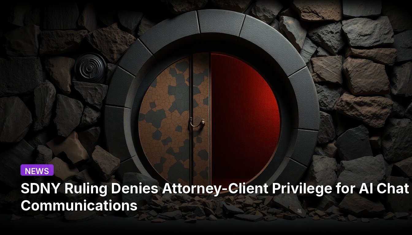 SDNY Ruling Denies Attorney-Client Privilege for AI Chat Communications