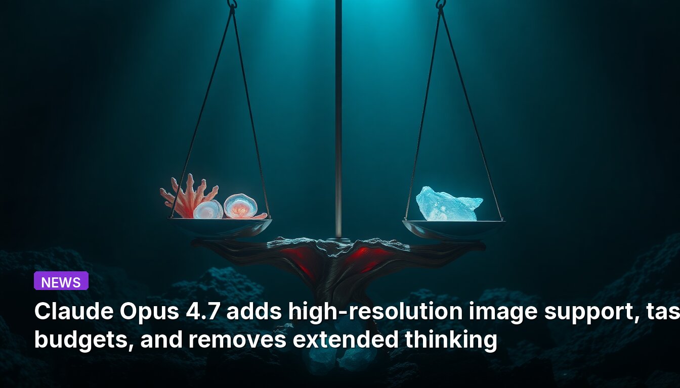 Claude Opus 4.7 adds high-resolution image support, task budgets, and removes extended thinking