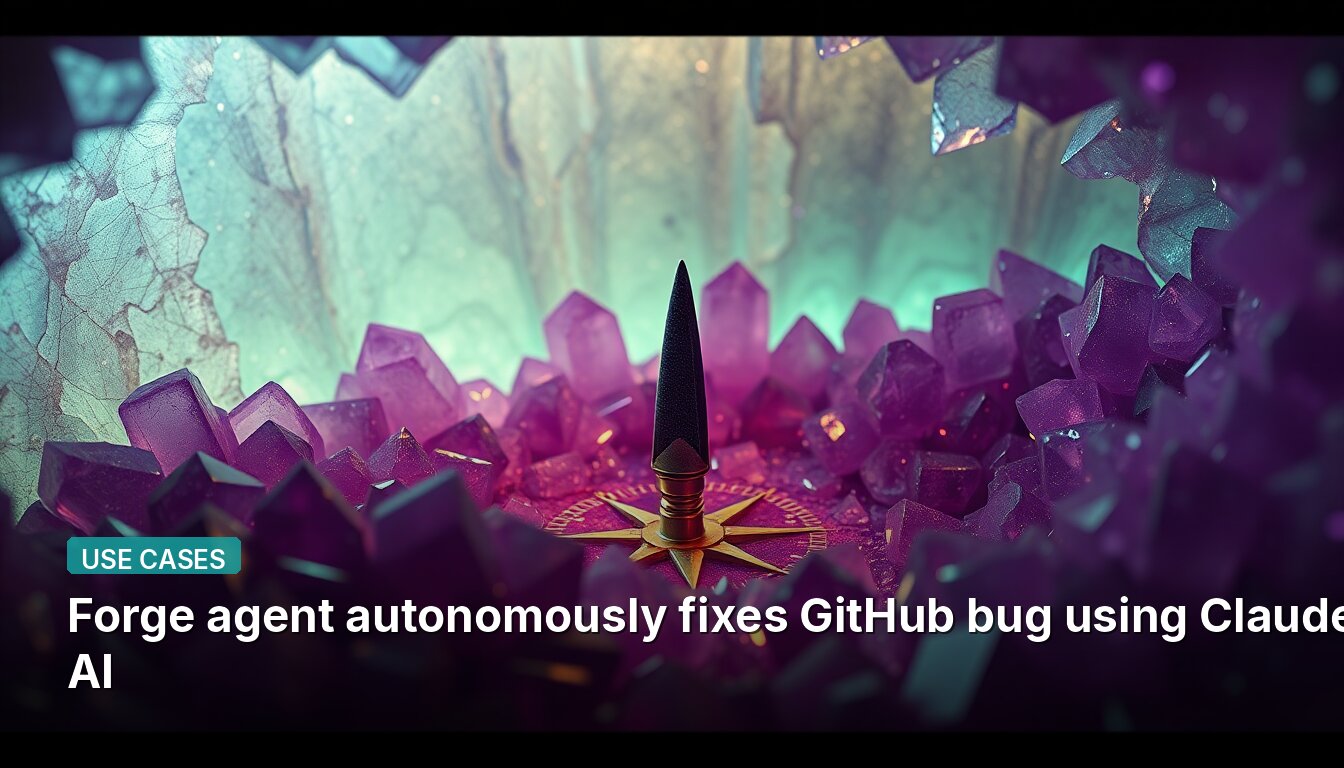 Forge agent autonomously fixes GitHub bug using Claude AI