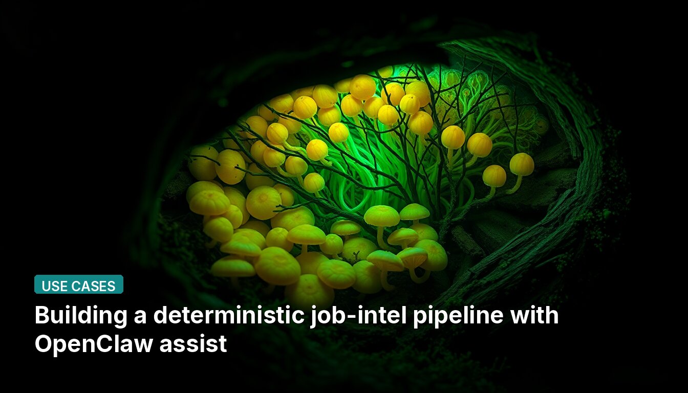 Building a deterministic job-intel pipeline with OpenClaw assist