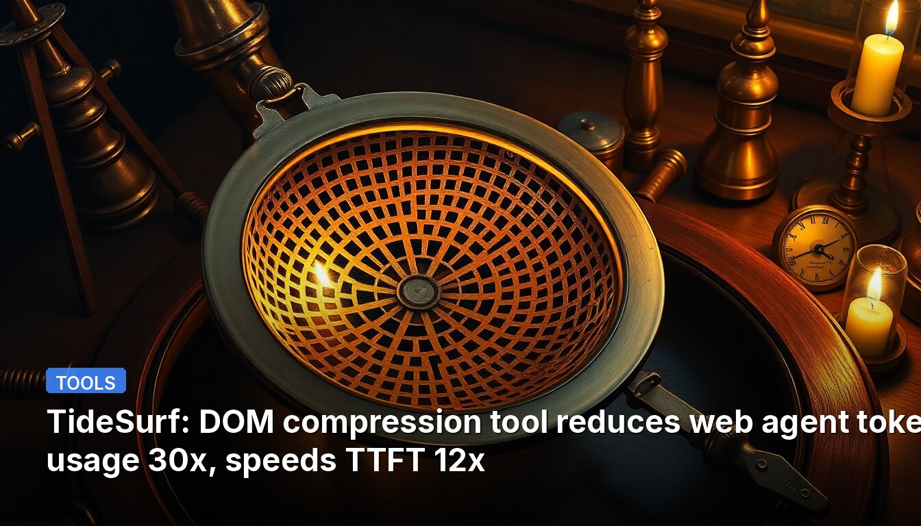 TideSurf: DOM compression tool reduces web agent token usage 30x, speeds TTFT 12x