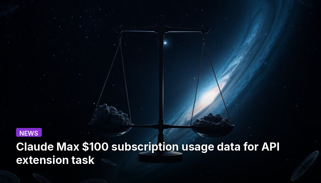 Claude Max $100 subscription usage data for API extension task