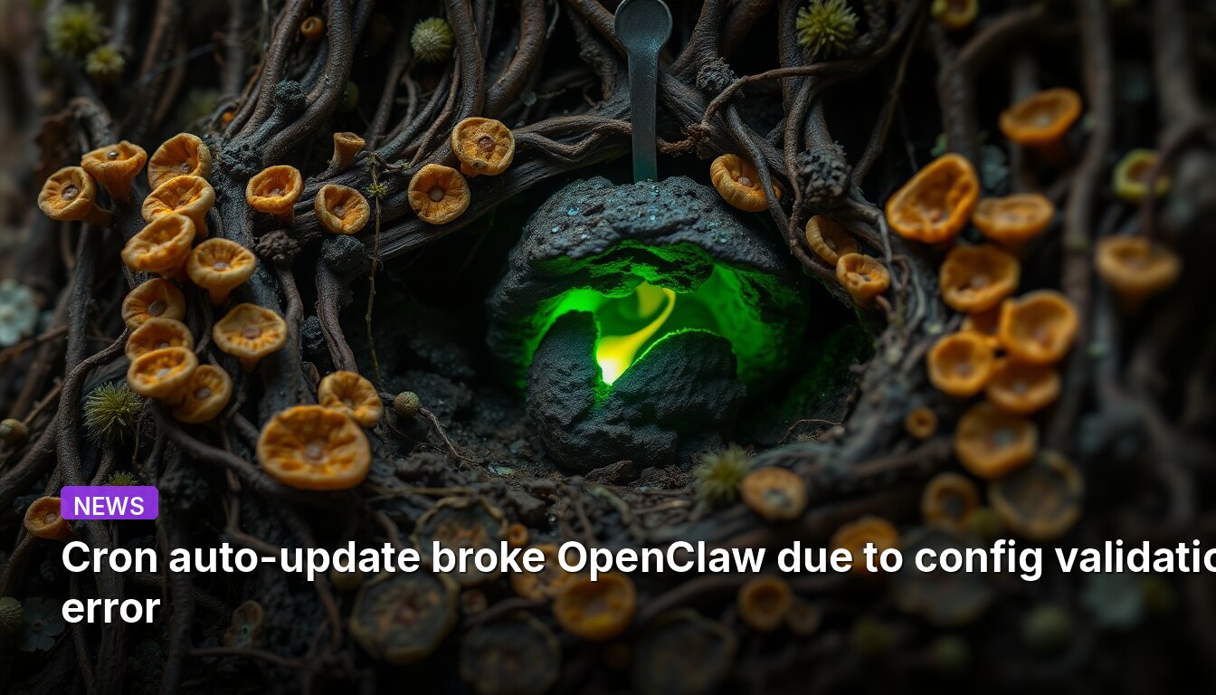 Cron auto-update broke OpenClaw due to config validation error