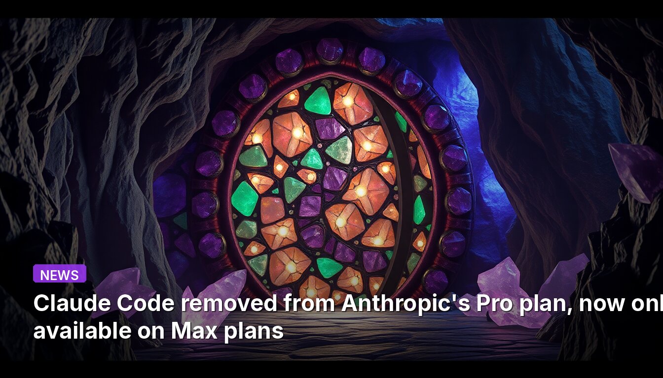 Claude Code removed from Anthropic's Pro plan, now only available on Max plans