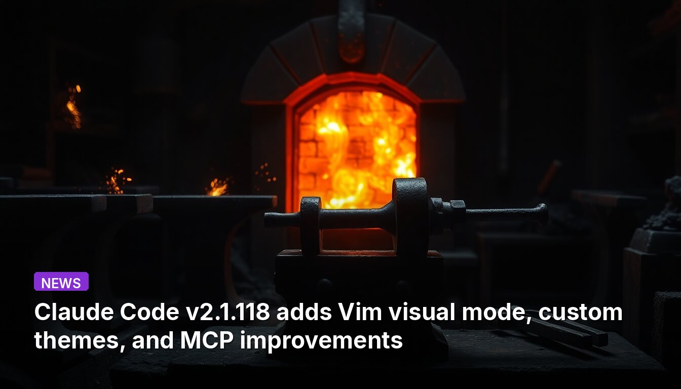 Claude Code v2.1.118 adds Vim visual mode, custom themes, and MCP improvements