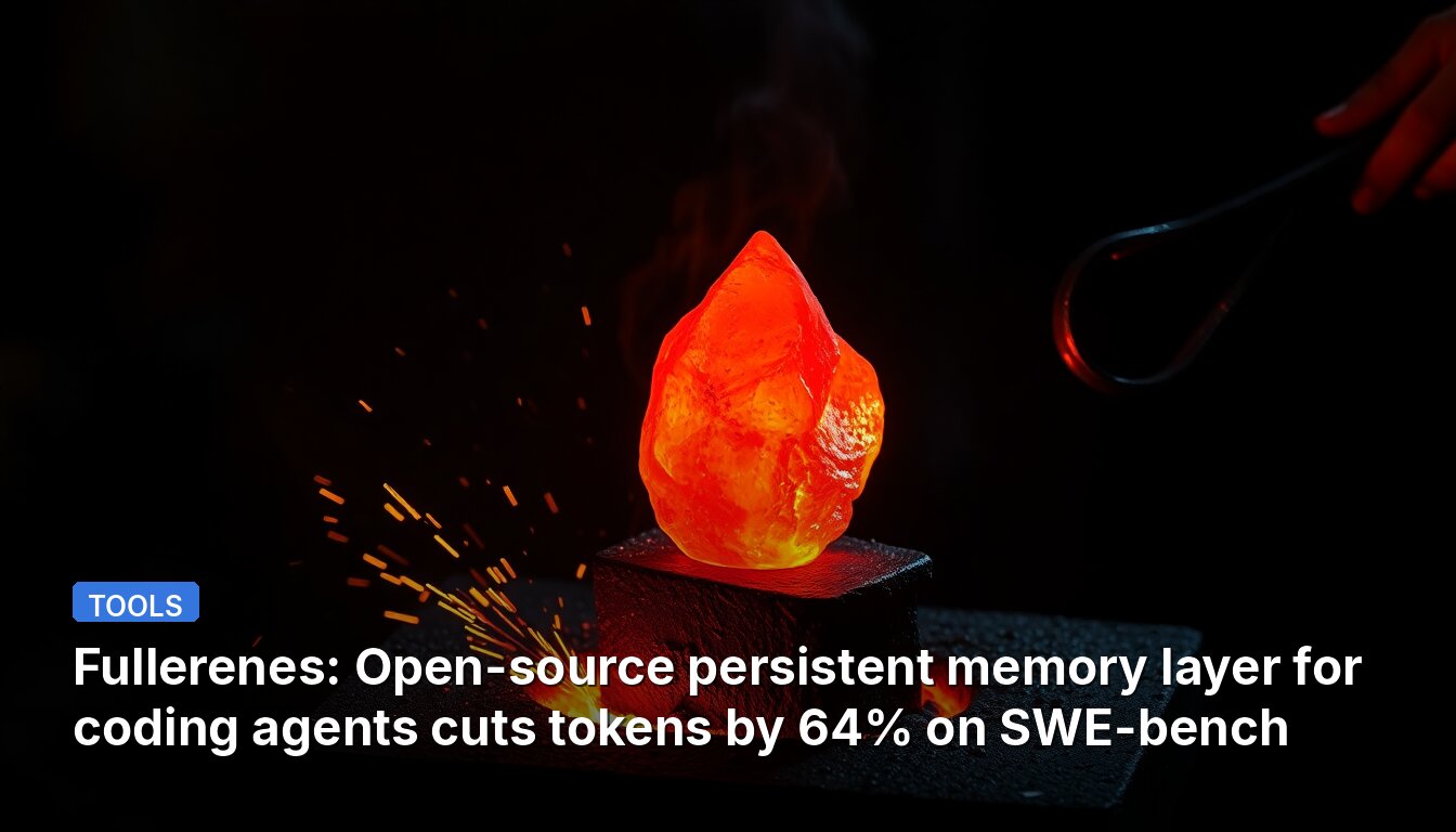 Fullerenes: Open-source persistent memory layer for coding agents cuts tokens by 64% on SWE-bench
