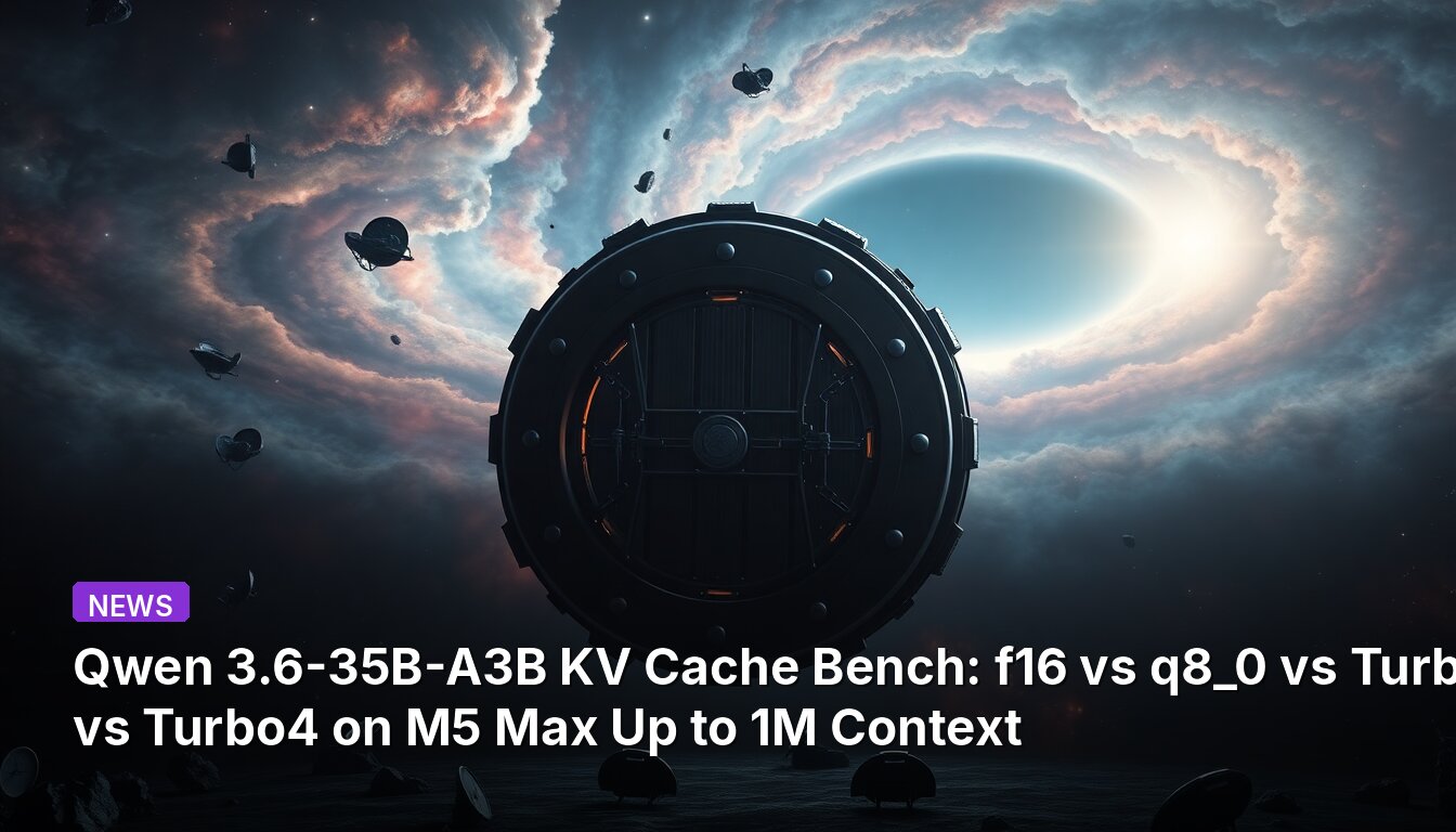 Qwen 3.6-35B-A3B KV Cache Bench: f16 vs q8_0 vs Turbo3 vs Turbo4 on M5 Max Up to 1M Context