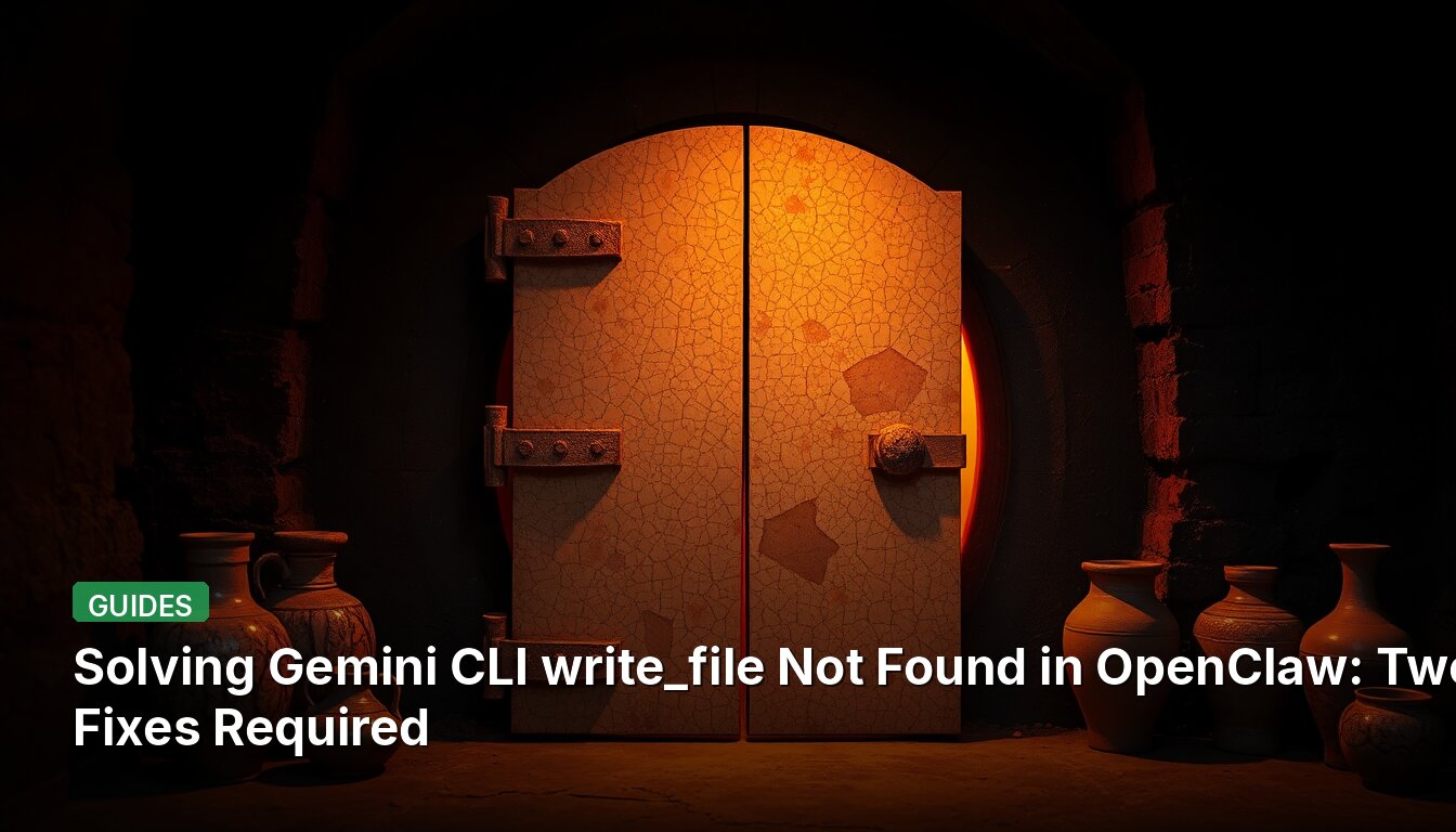 Solving Gemini CLI write_file Not Found in OpenClaw: Two Fixes Required