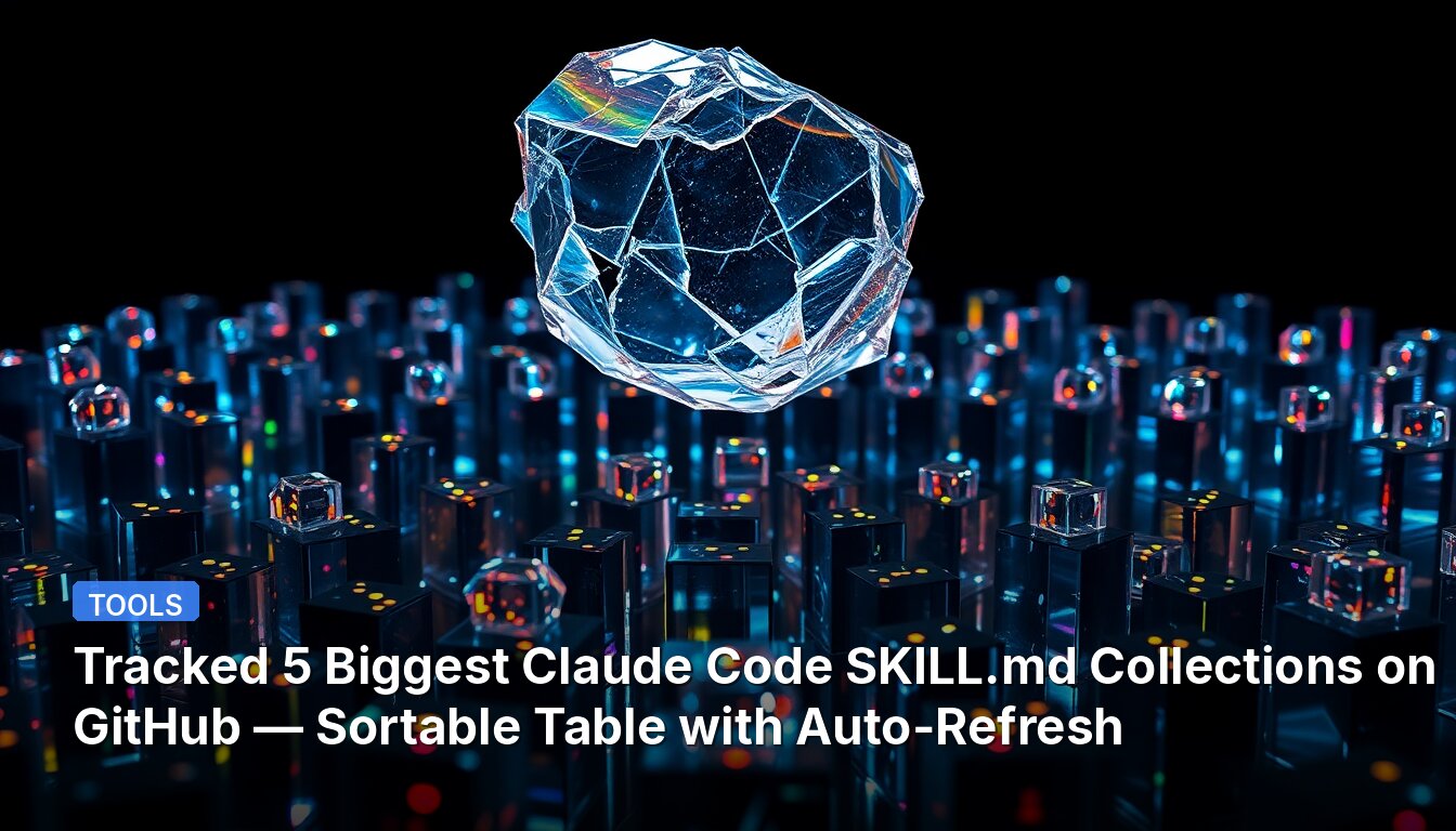 Tracked 5 Biggest Claude Code SKILL.md Collections on GitHub — Sortable Table with Auto-Refresh