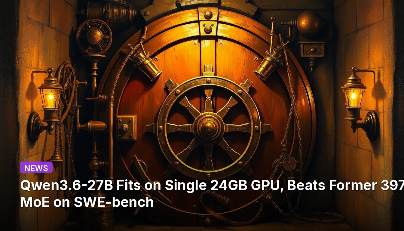 Qwen3.6-27B Fits on Single 24GB GPU, Beats Former 397B MoE on SWE-bench
