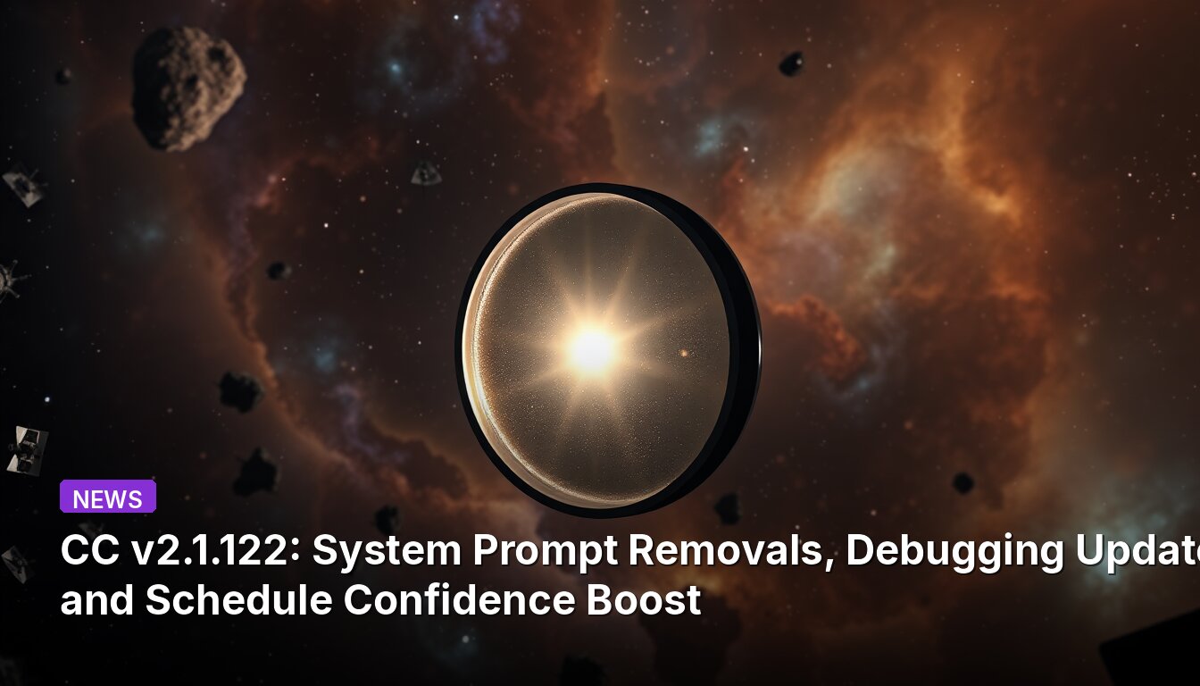 CC v2.1.122: System Prompt Removals, Debugging Update, and Schedule Confidence Boost