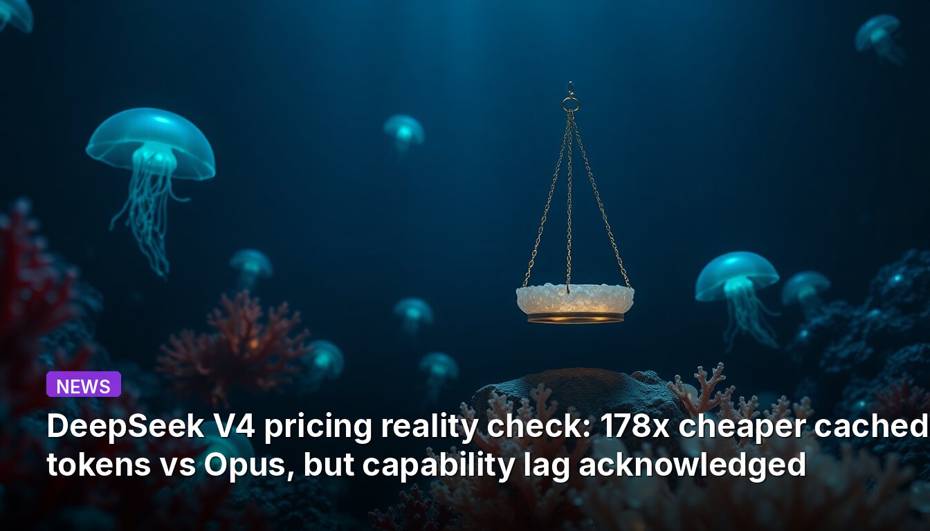 DeepSeek V4 pricing reality check: 178x cheaper cached tokens vs Opus, but capability lag acknowledged