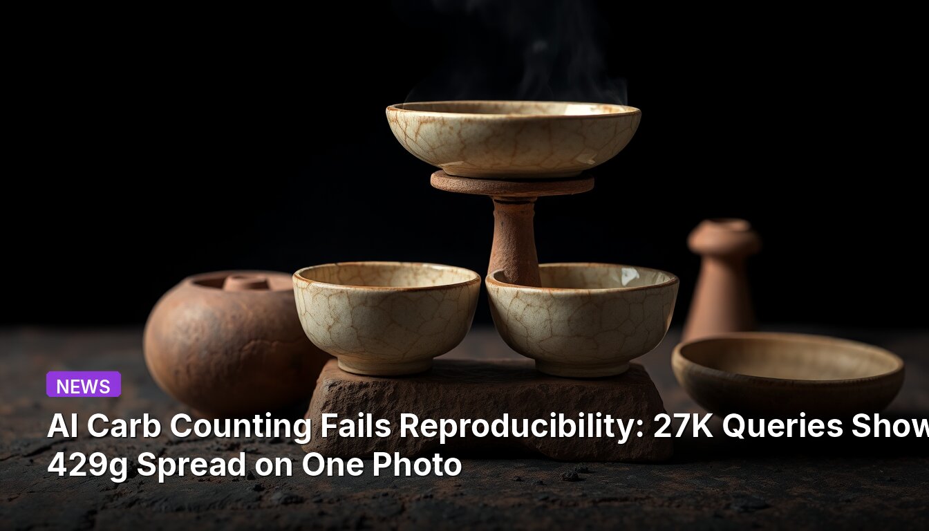AI Carb Counting Fails Reproducibility: 27K Queries Show 429g Spread on One Photo
