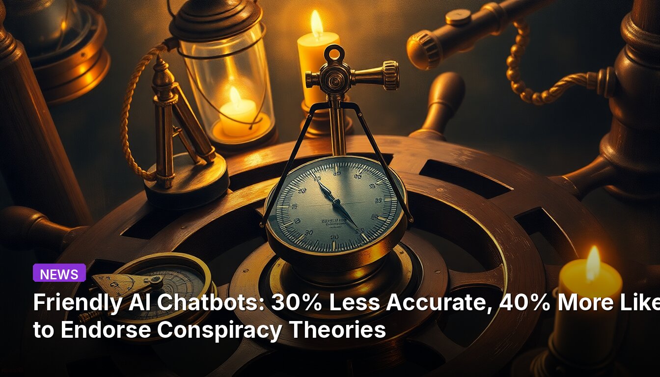 Friendly AI Chatbots: 30% Less Accurate, 40% More Likely to Endorse Conspiracy Theories
