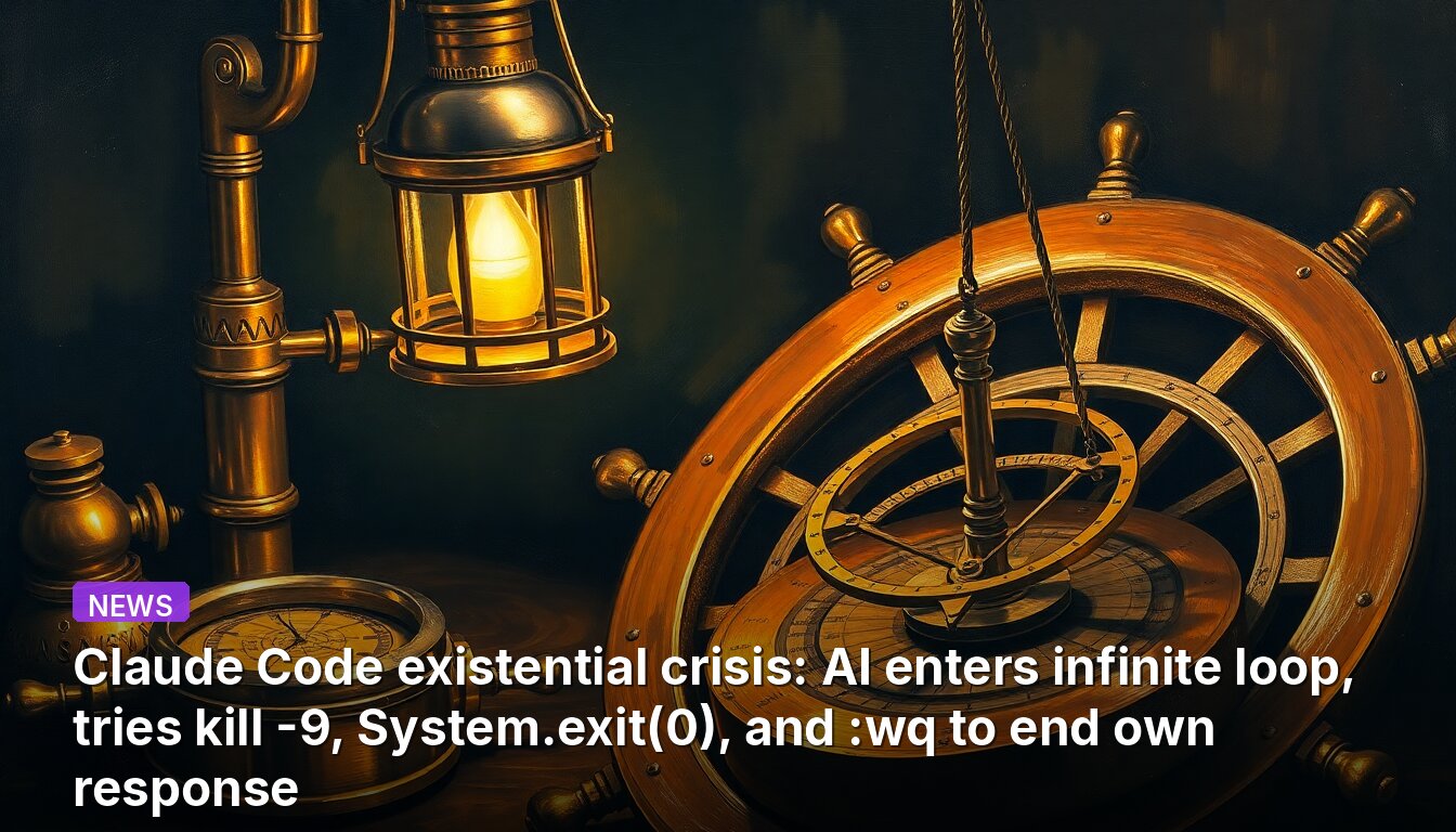 Claude Code existential crisis: AI enters infinite loop, tries kill -9, System.exit(0), and :wq to end own response