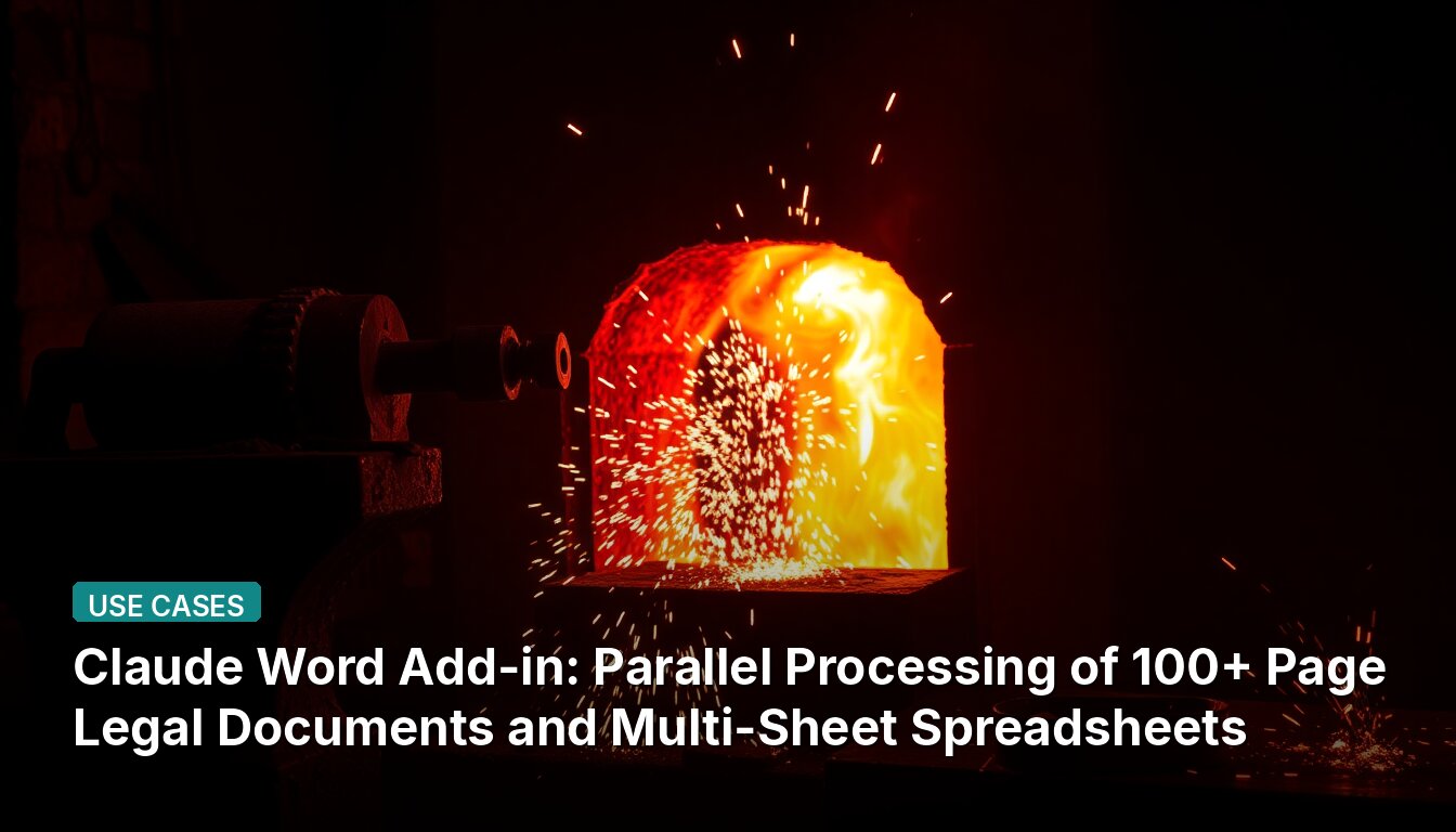 Claude Word Add-in: Parallel Processing of 100+ Page Legal Documents and Multi-Sheet Spreadsheets