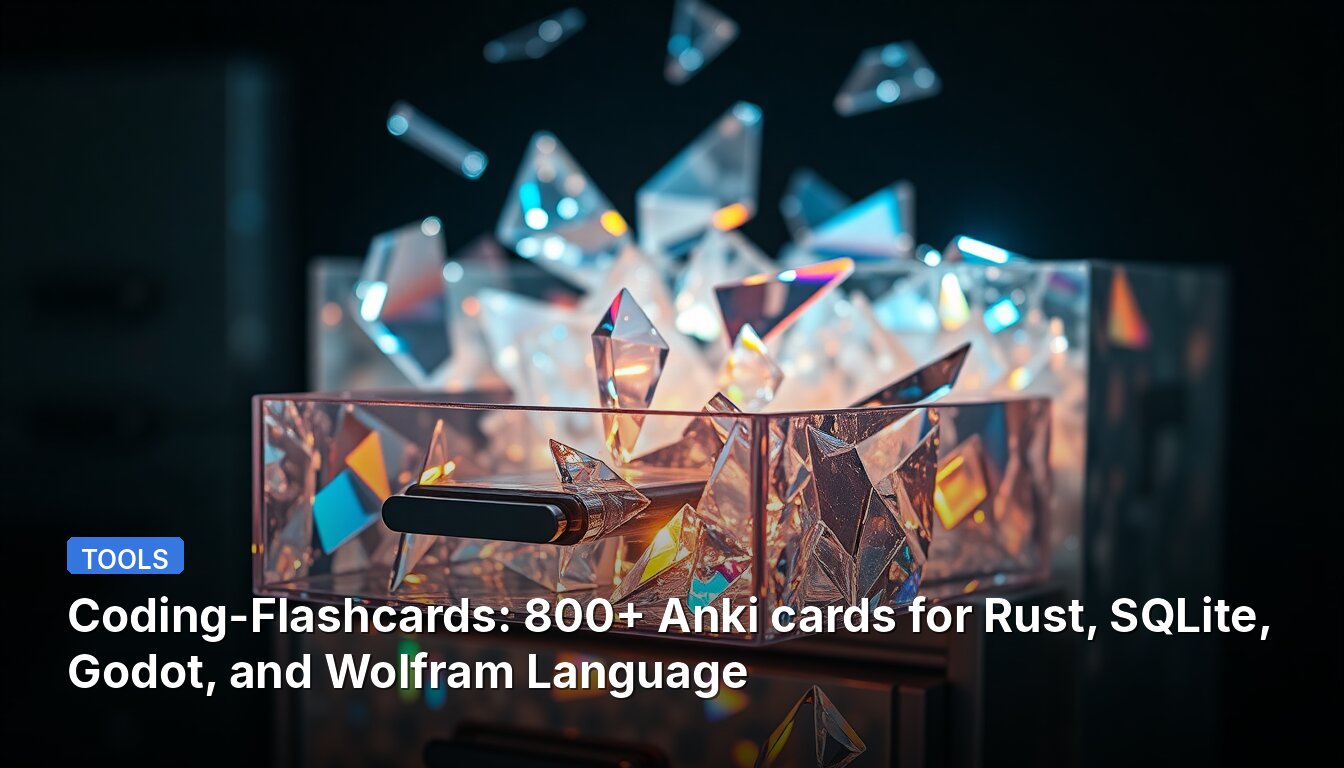 Coding-Flashcards: 800+ Anki cards for Rust, SQLite, Godot, and Wolfram Language