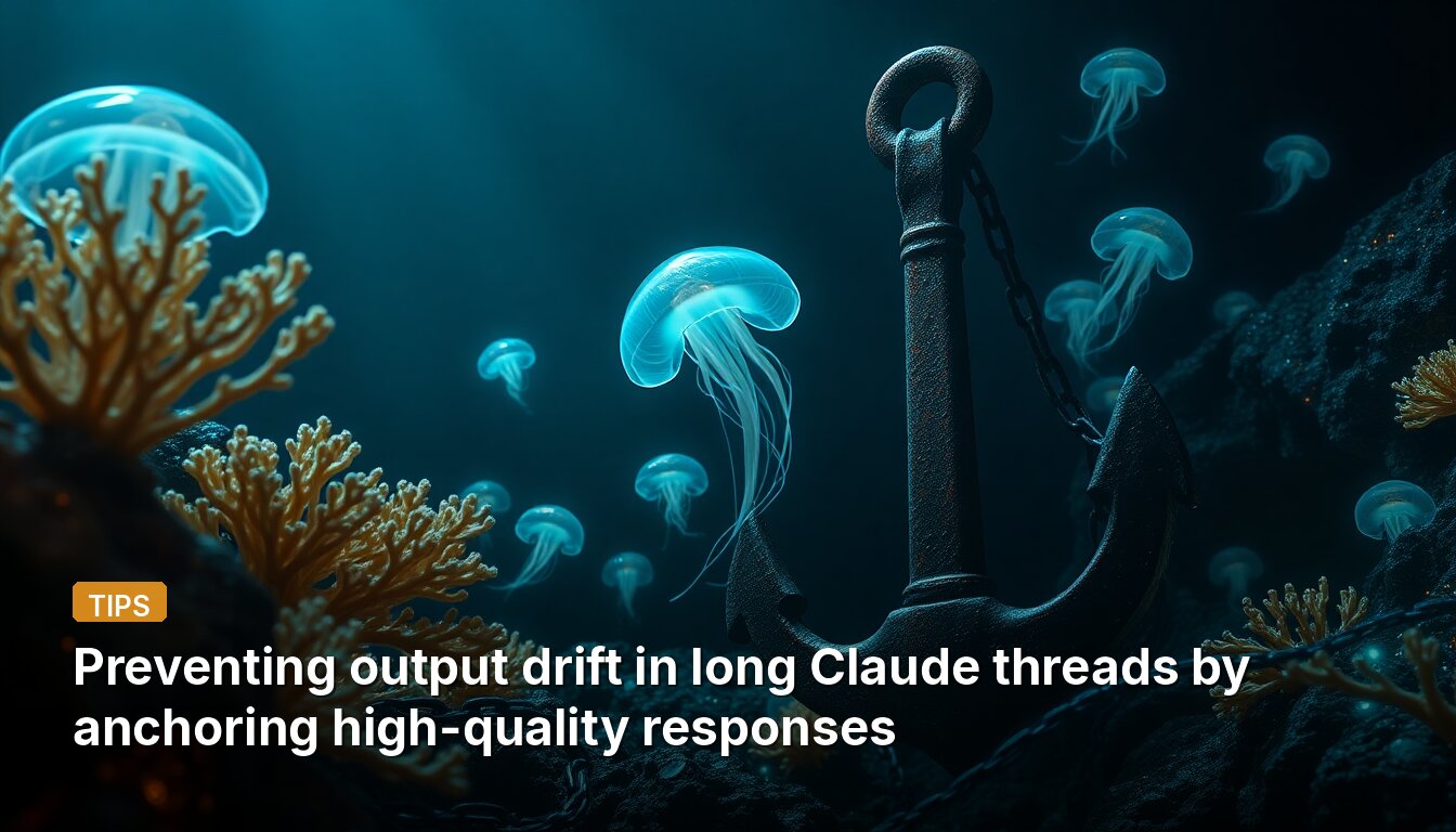 Preventing output drift in long Claude threads by anchoring high-quality responses