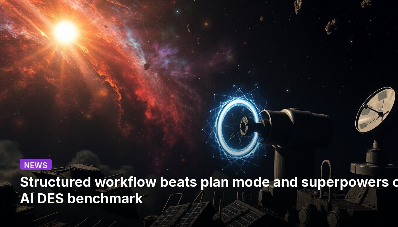 Structured workflow beats plan mode and superpowers on AI DES benchmark