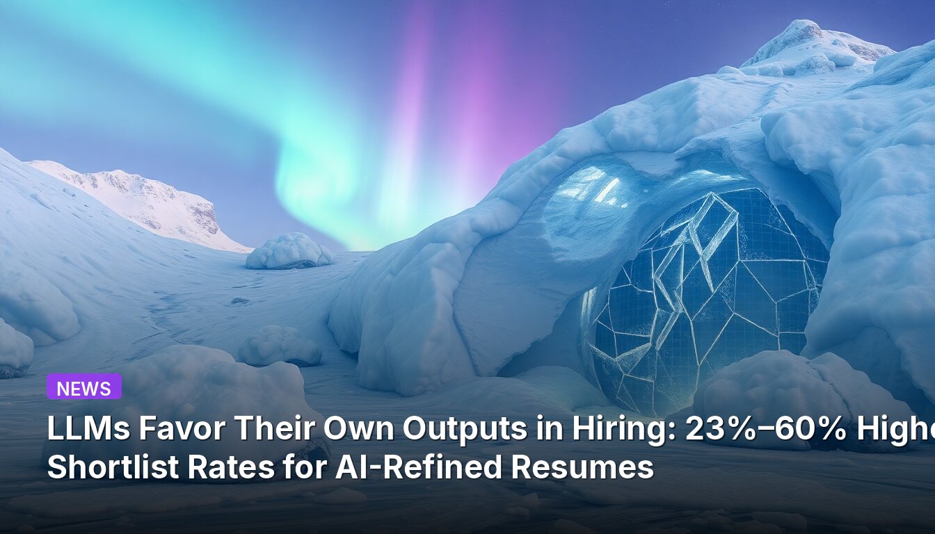 LLMs Favor Their Own Outputs in Hiring: 23%–60% Higher Shortlist Rates for AI-Refined Resumes