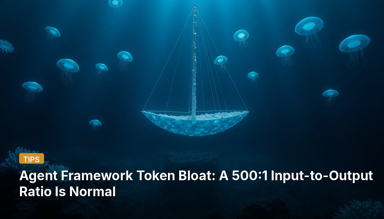 Agent Framework Token Bloat: A 500:1 Input-to-Output Ratio Is Normal