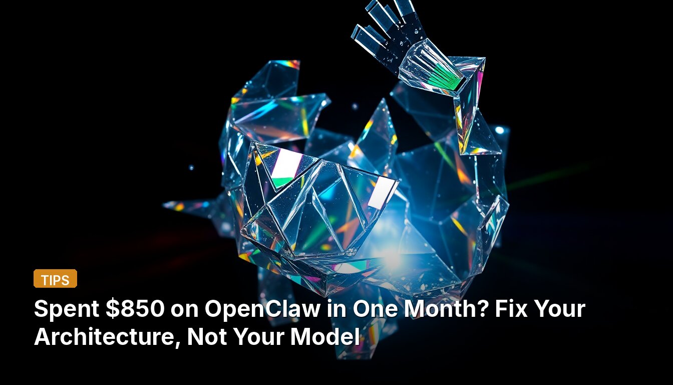 Spent $850 on OpenClaw in One Month? Fix Your Architecture, Not Your Model