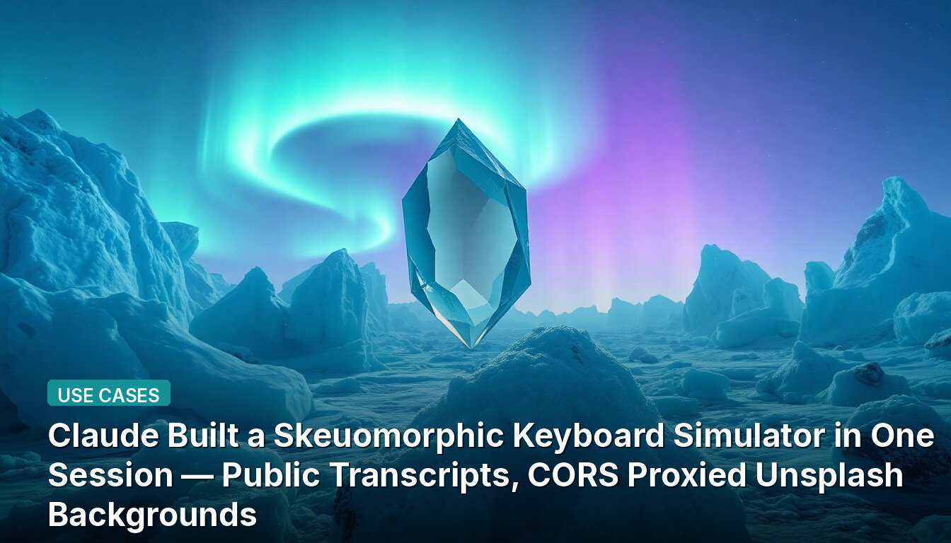 Claude Built a Skeuomorphic Keyboard Simulator in One Session — Public Transcripts, CORS Proxied Unsplash Backgrounds