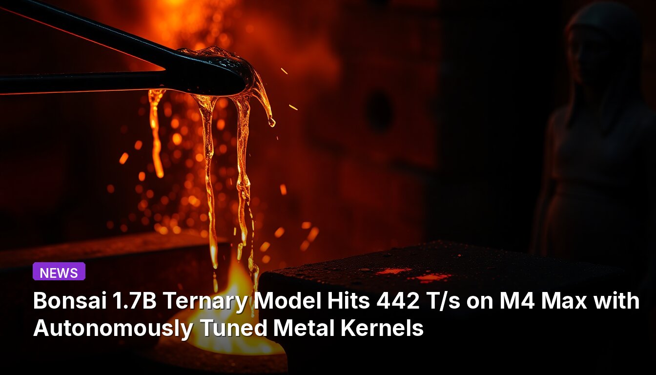Bonsai 1.7B Ternary Model Hits 442 T/s on M4 Max with Autonomously Tuned Metal Kernels