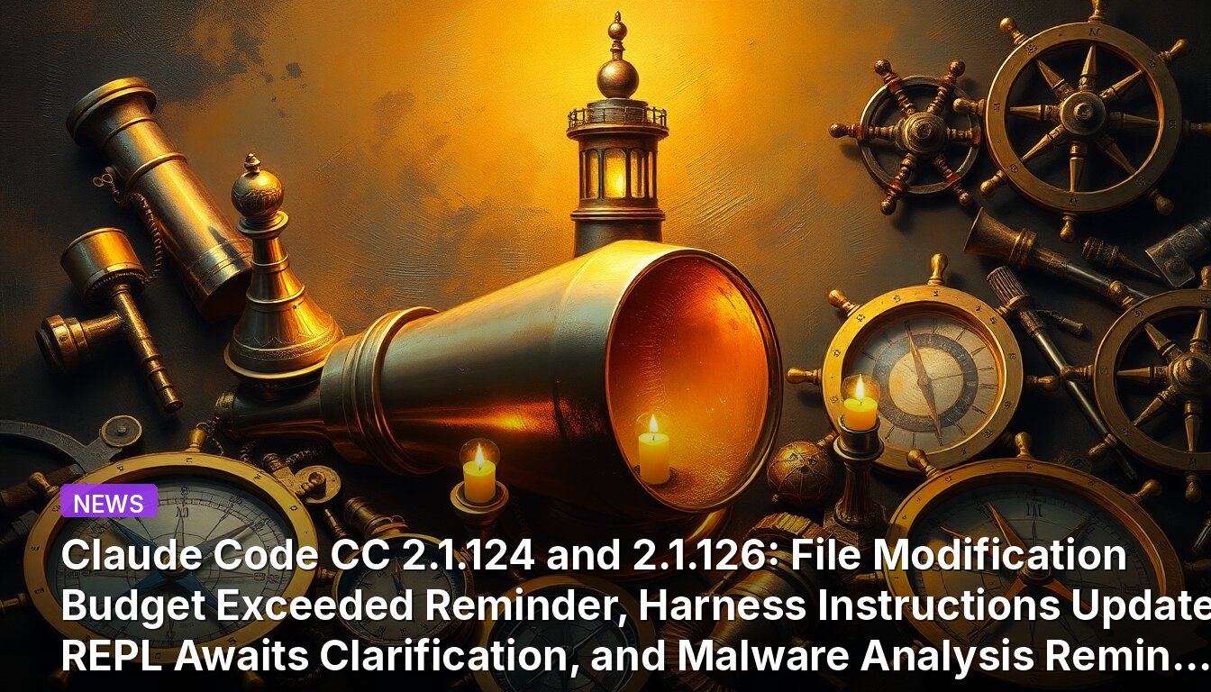Claude Code CC 2.1.124 and 2.1.126: File Modification Budget Exceeded Reminder, Harness Instructions Update, REPL Awaits Clarification, and Malware Analysis Reminder Removed