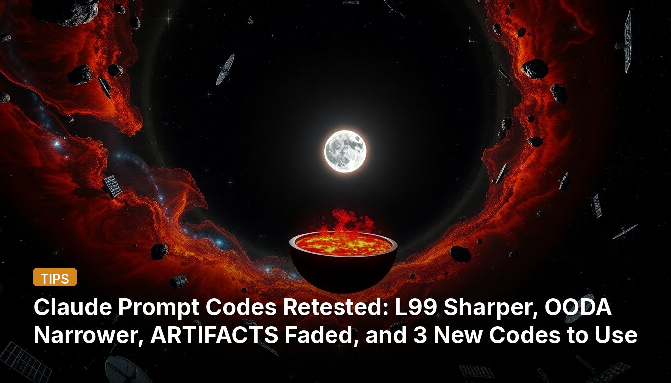 Claude Prompt Codes Retested: L99 Sharper, OODA Narrower, ARTIFACTS Faded, and 3 New Codes to Use