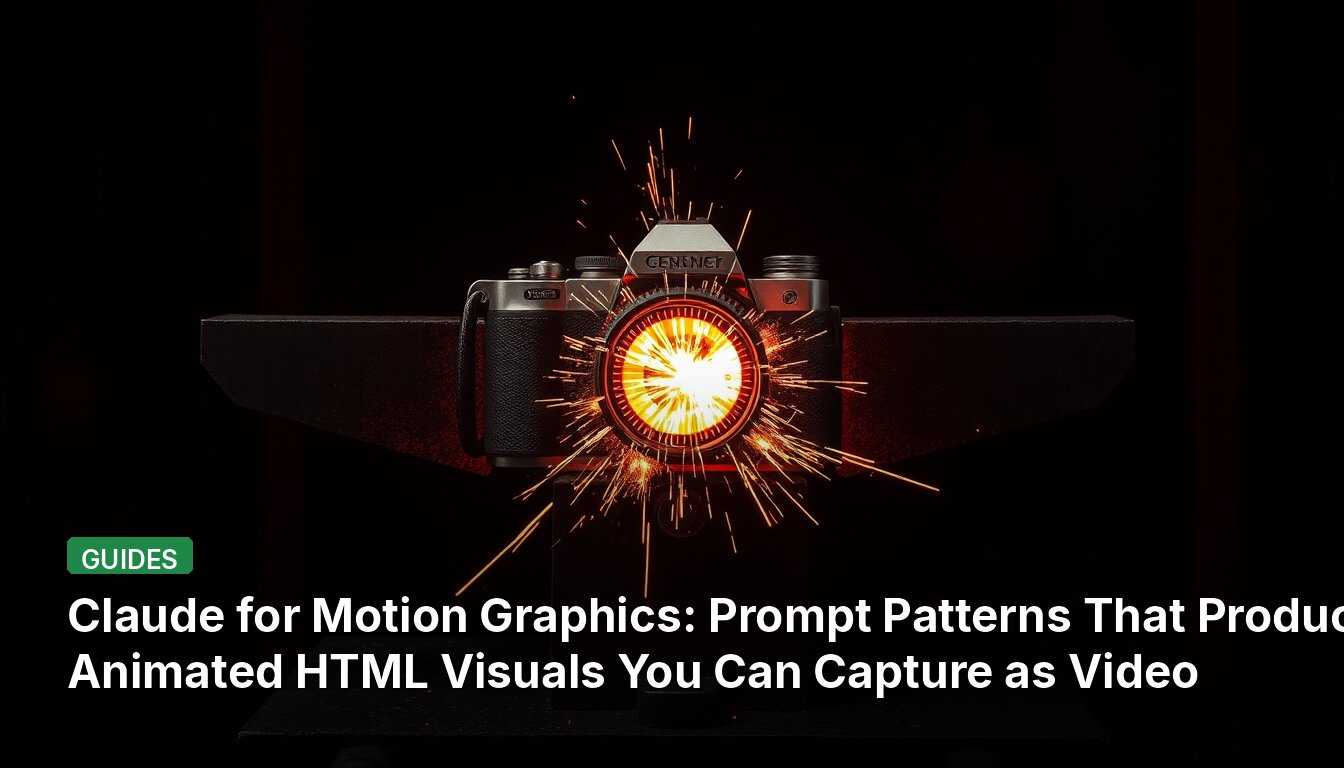 Claude for Motion Graphics: Prompt Patterns That Produce Animated HTML Visuals You Can Capture as Video