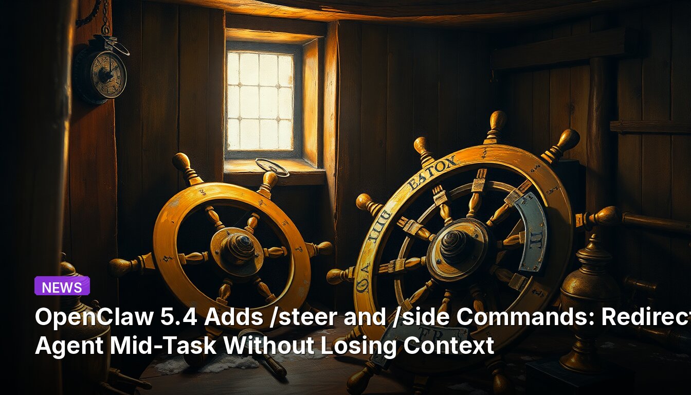 OpenClaw 5.4 Adds /steer and /side Commands: Redirect Agent Mid-Task Without Losing Context