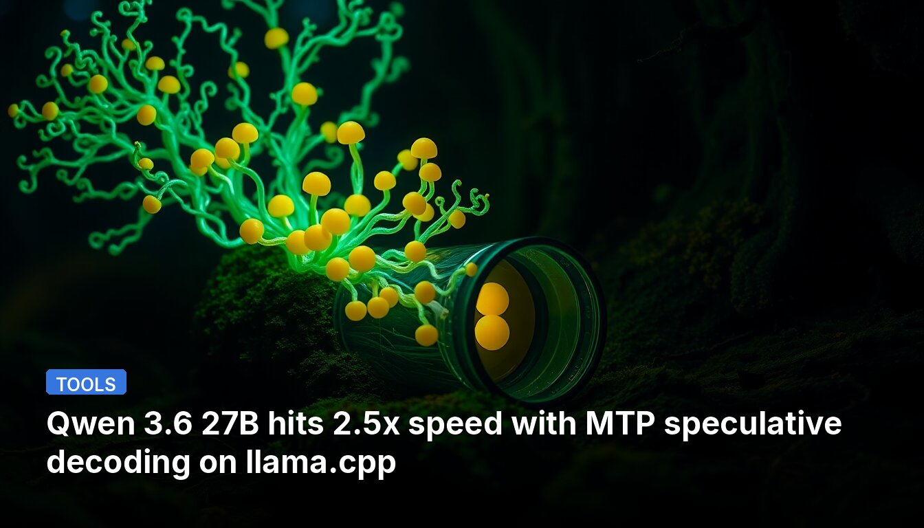 Qwen 3.6 27B hits 2.5x speed with MTP speculative decoding on llama.cpp