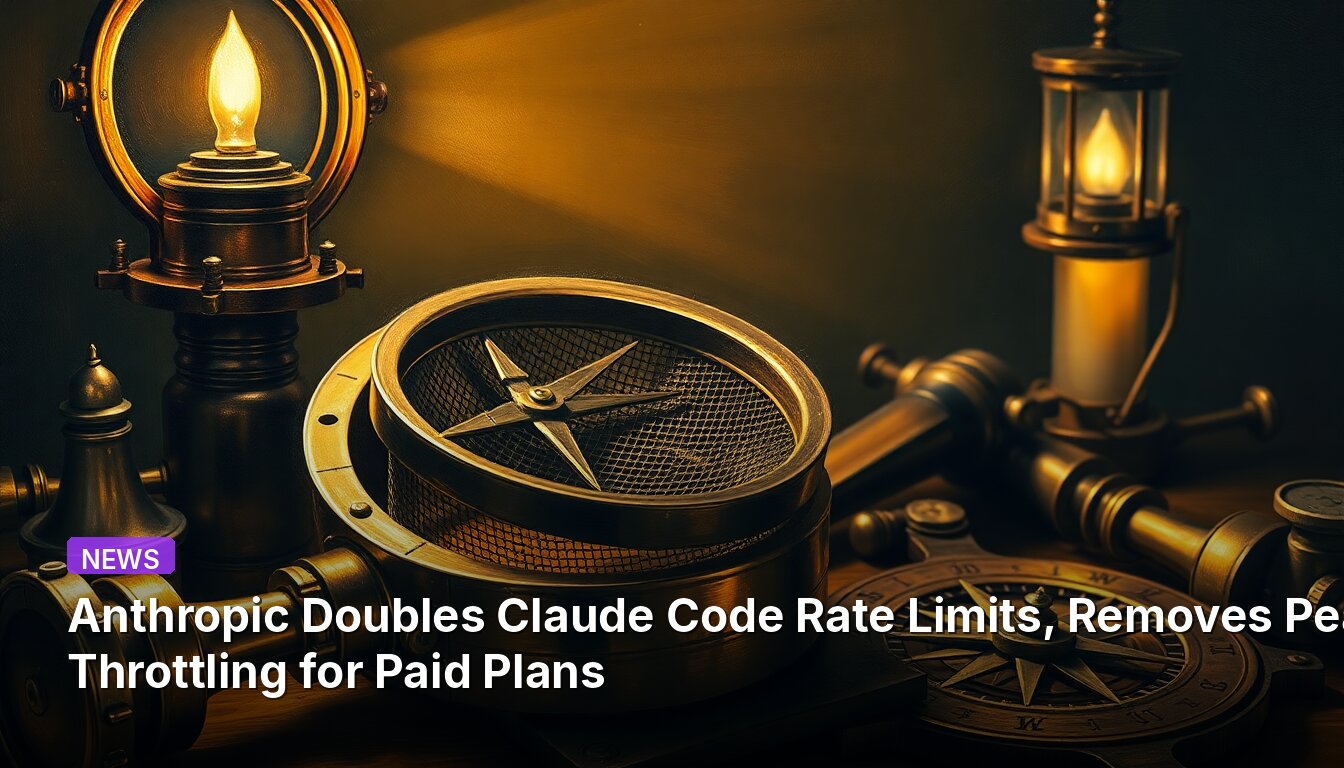Anthropic Doubles Claude Code Rate Limits, Removes Peak Throttling for Paid Plans