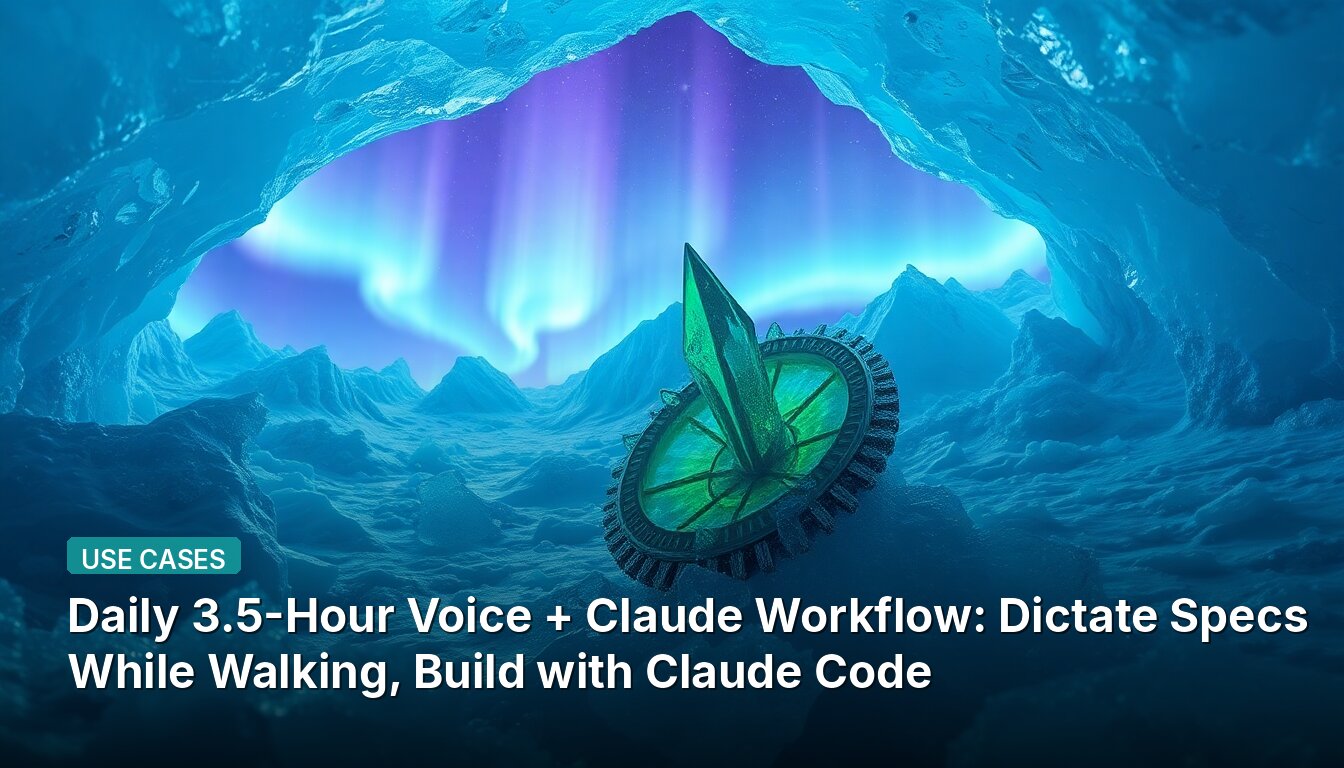 Daily 3.5-Hour Voice + Claude Workflow: Dictate Specs While Walking, Build with Claude Code