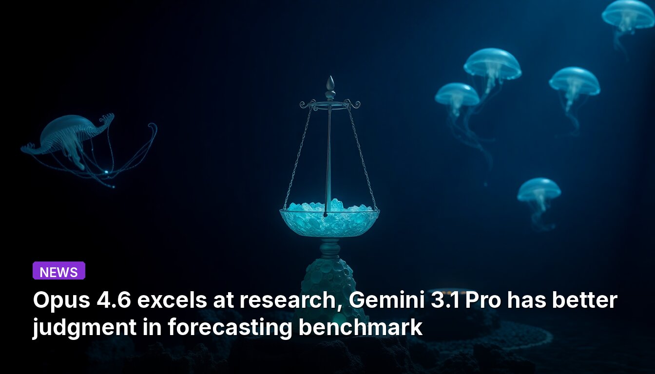 Opus 4.6 excels at research, Gemini 3.1 Pro has better judgment in forecasting benchmark