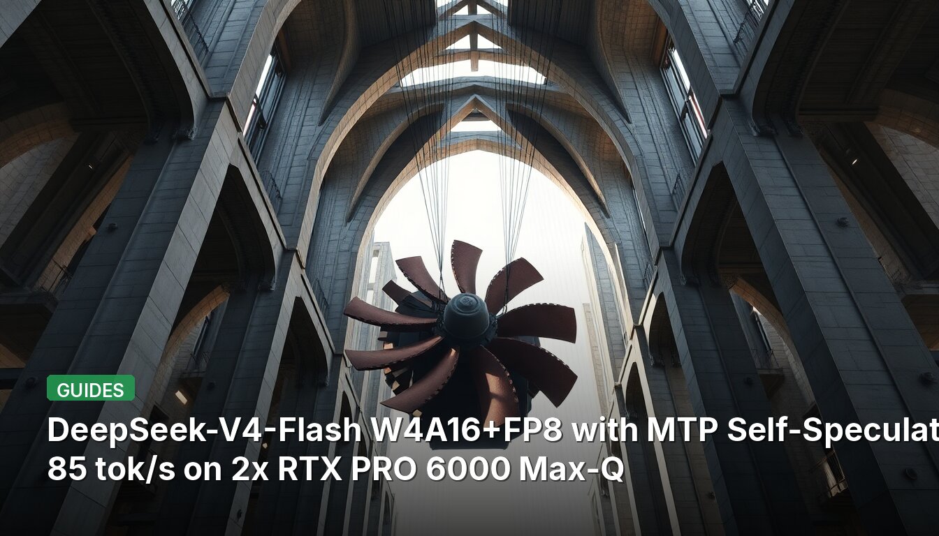 DeepSeek-V4-Flash W4A16+FP8 with MTP Self-Speculation: 85 tok/s on 2x RTX PRO 6000 Max-Q