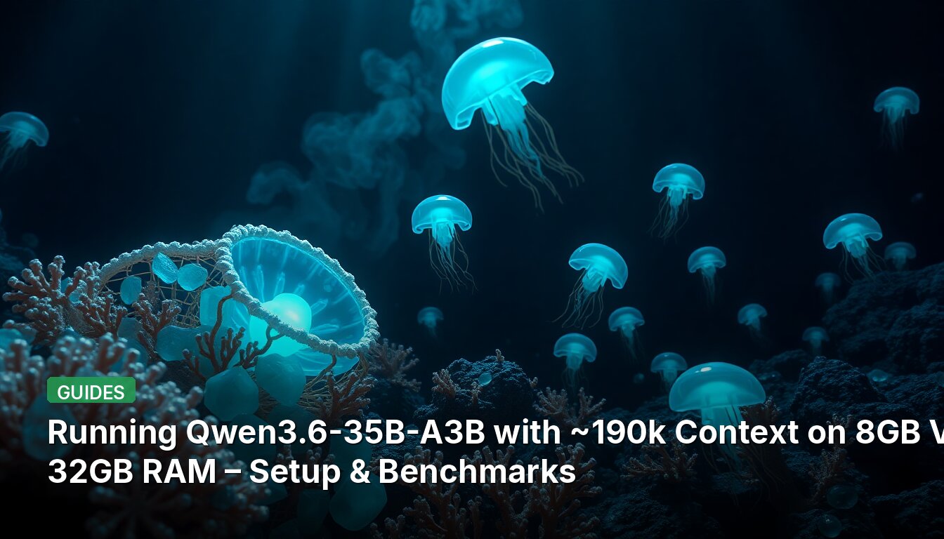 Running Qwen3.6-35B-A3B with ~190k Context on 8GB VRAM + 32GB RAM – Setup & Benchmarks