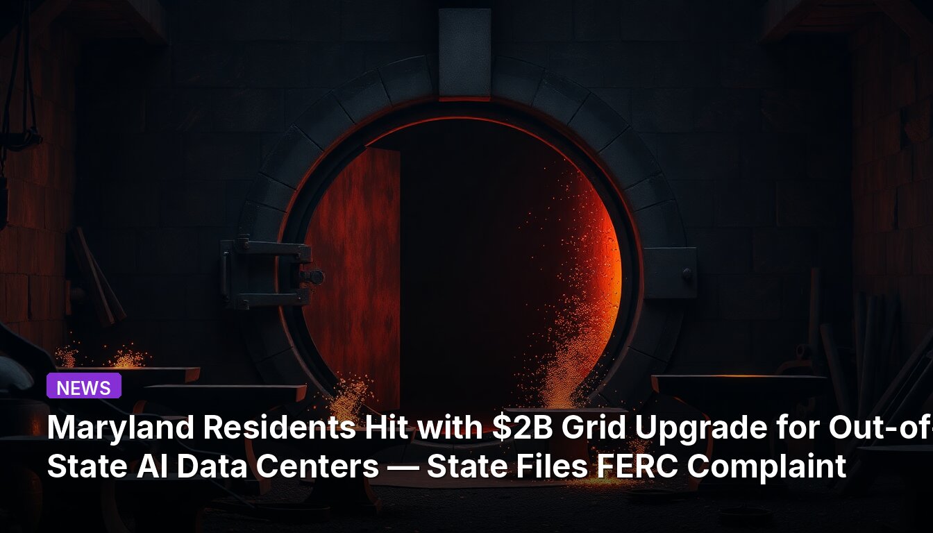 Maryland Residents Hit with $2B Grid Upgrade for Out-of-State AI Data Centers — State Files FERC Complaint