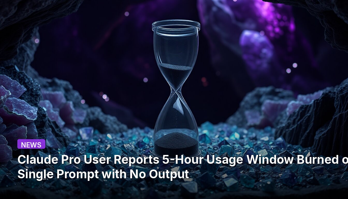 Claude Pro User Reports 5-Hour Usage Window Burned on Single Prompt with No Output